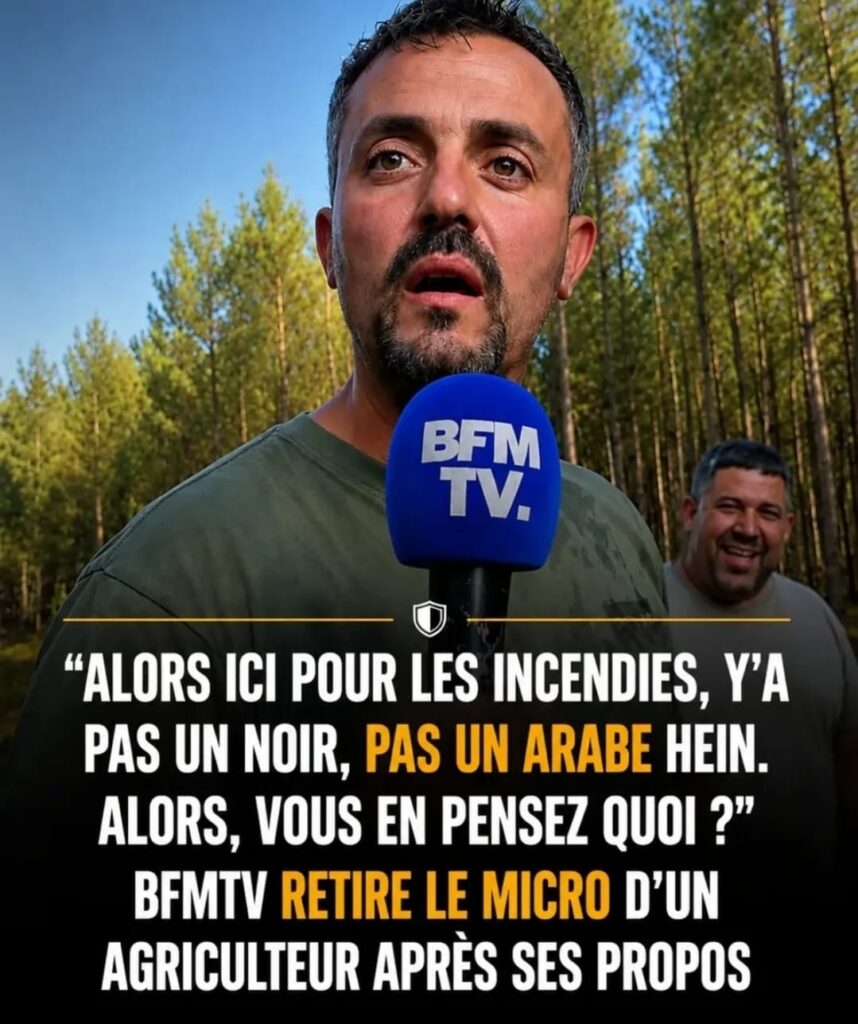 Agriculteur parlant des feux de forêts